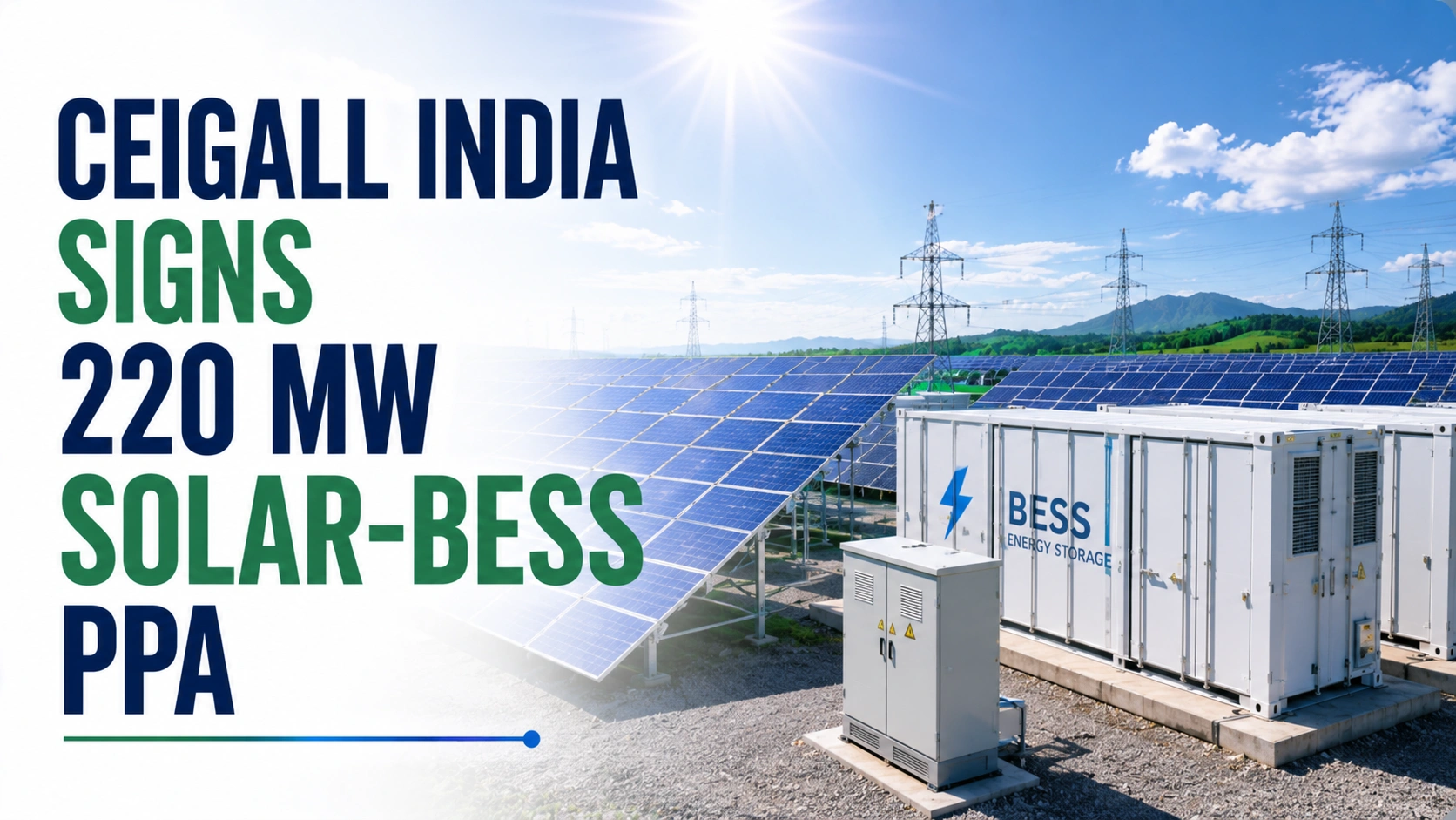 Ceigall India Signs 220 MW Solar-BESS PPA; Shares Trade Lower