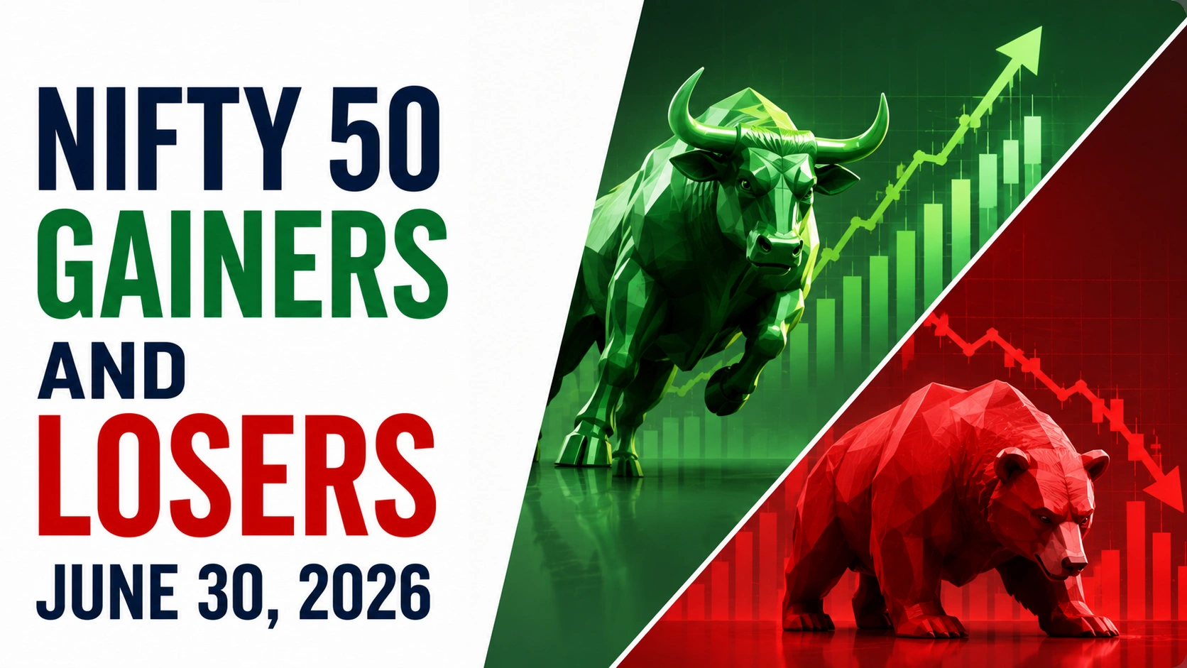 Nifty 50 Gainers and Losers, June 30, 2026: Maruti, Titan, Bajaj Finance Among Gainers; Eicher Motors, Tata Consumer, Wipro Among Laggards
