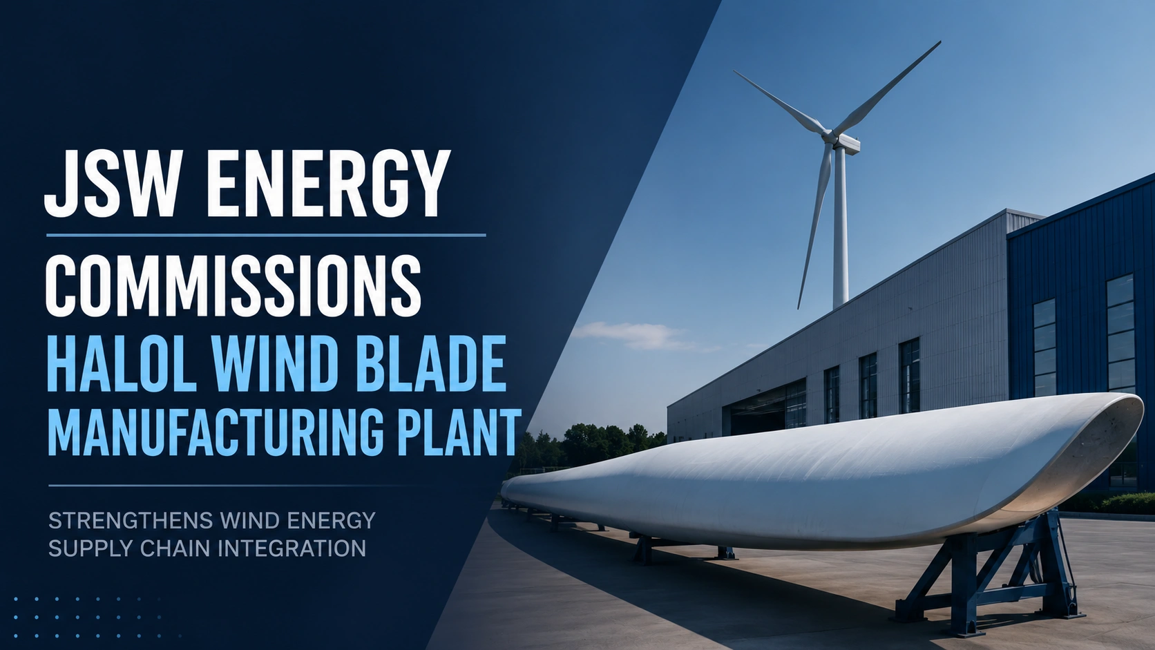 JSW Energy Commissions Halol Wind Blade Plant; Shares Fall Over 3%