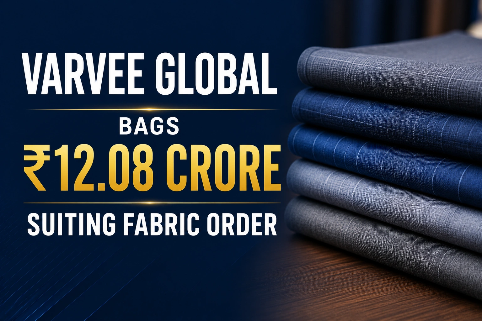 Varvee Global Bags ₹12.08 Crore Suiting Fabric Order; Shares Slip 0.77%