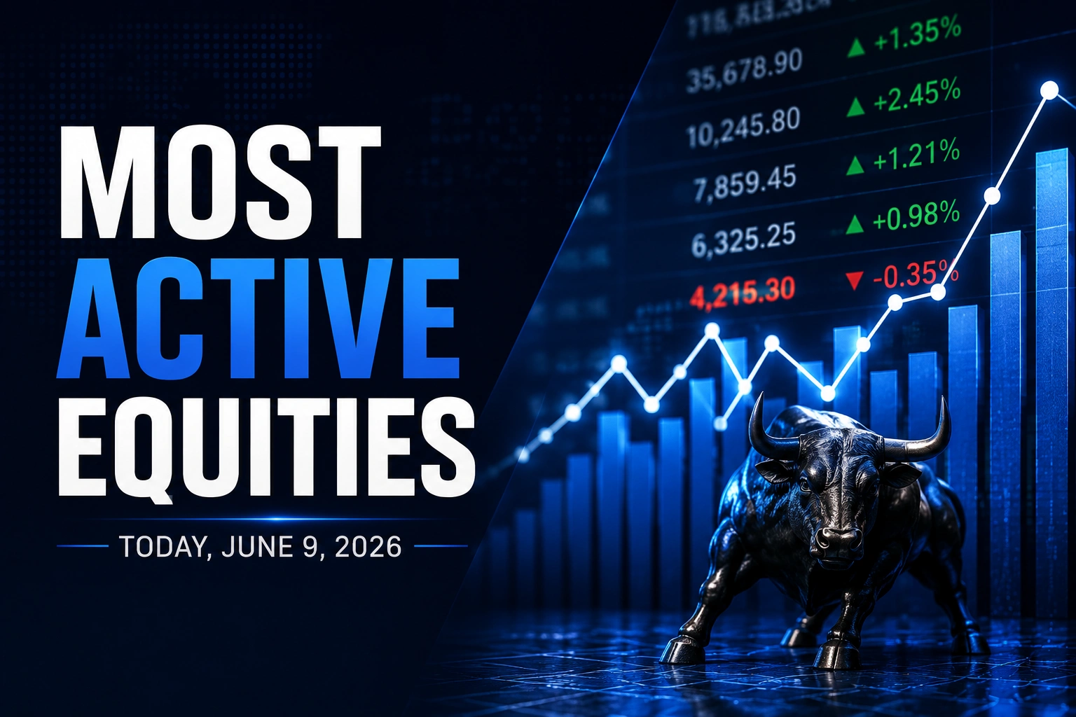 Most Active Equities Today, June 9, 2026: ICICI Bank, State Bank Of India, Reliance Industries Lead Trading Volumes 