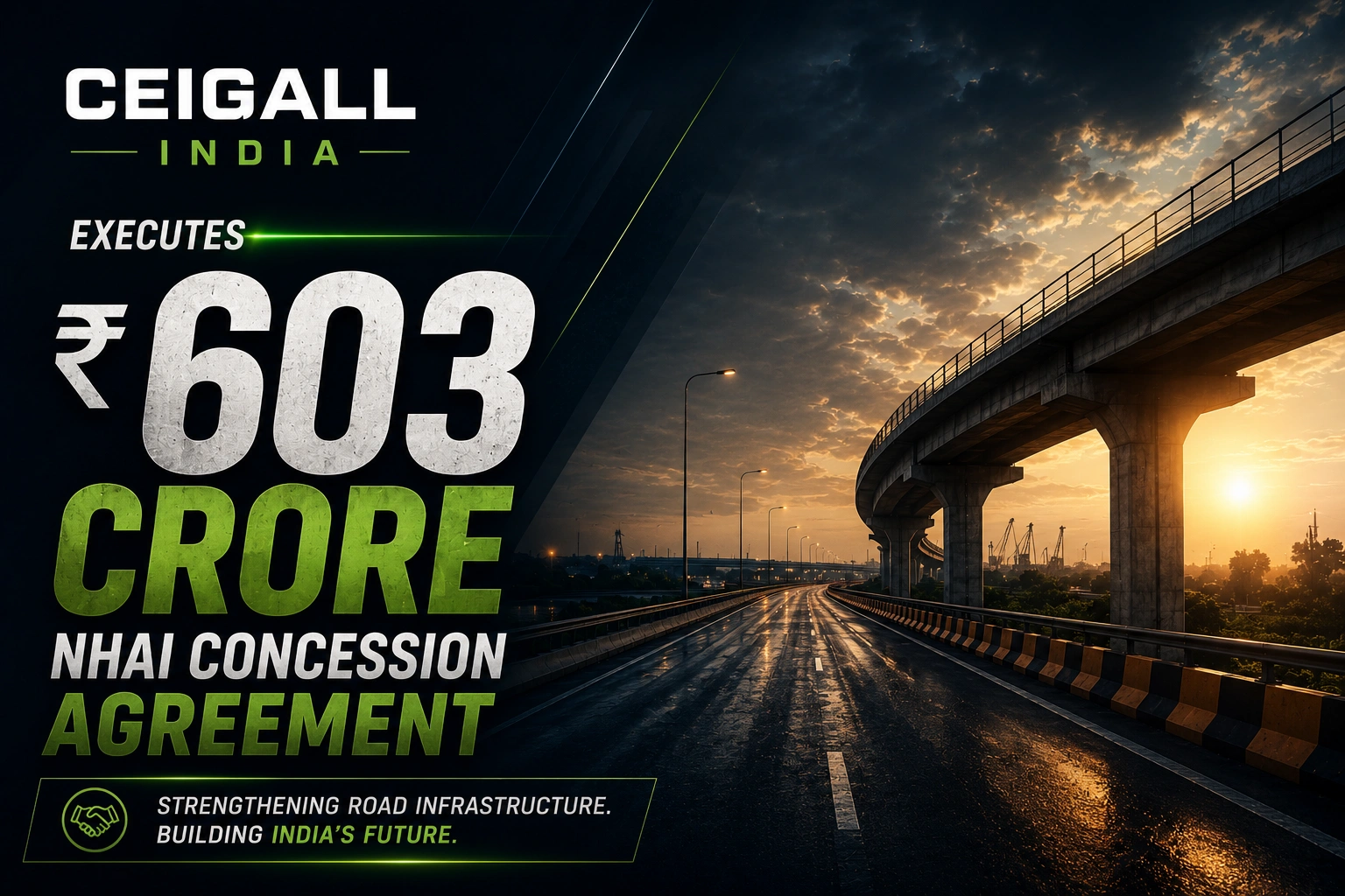 Ceigall India Executes ₹603 Crore NHAI Concession Agreement; Shares Flat