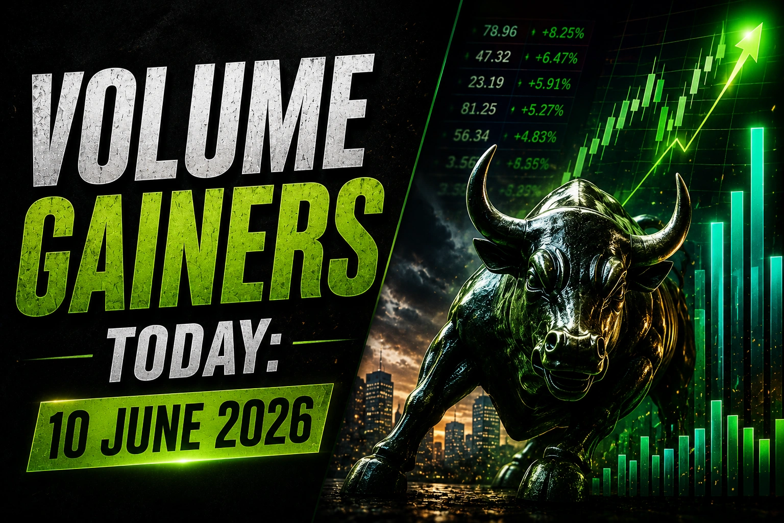 Volume Gainers Today, June 10, 2026: Afcons Infrastructure, Unichem Laboratories, EaseMyTrip See Sharp Surge in Trading Activity