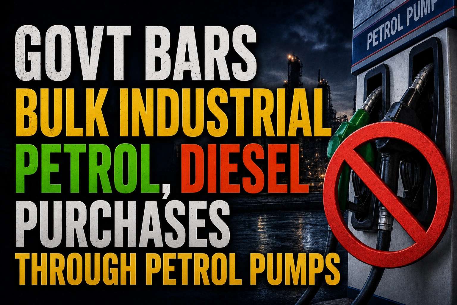 Govt Bars Bulk Industrial Petrol, Diesel Purchases Through Petrol Pumps