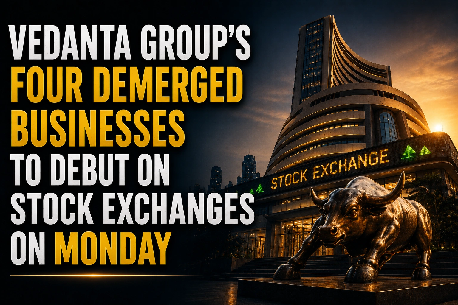 Vedanta Group’s Four Demerged Businesses to Debut on Stock Exchanges on Monday