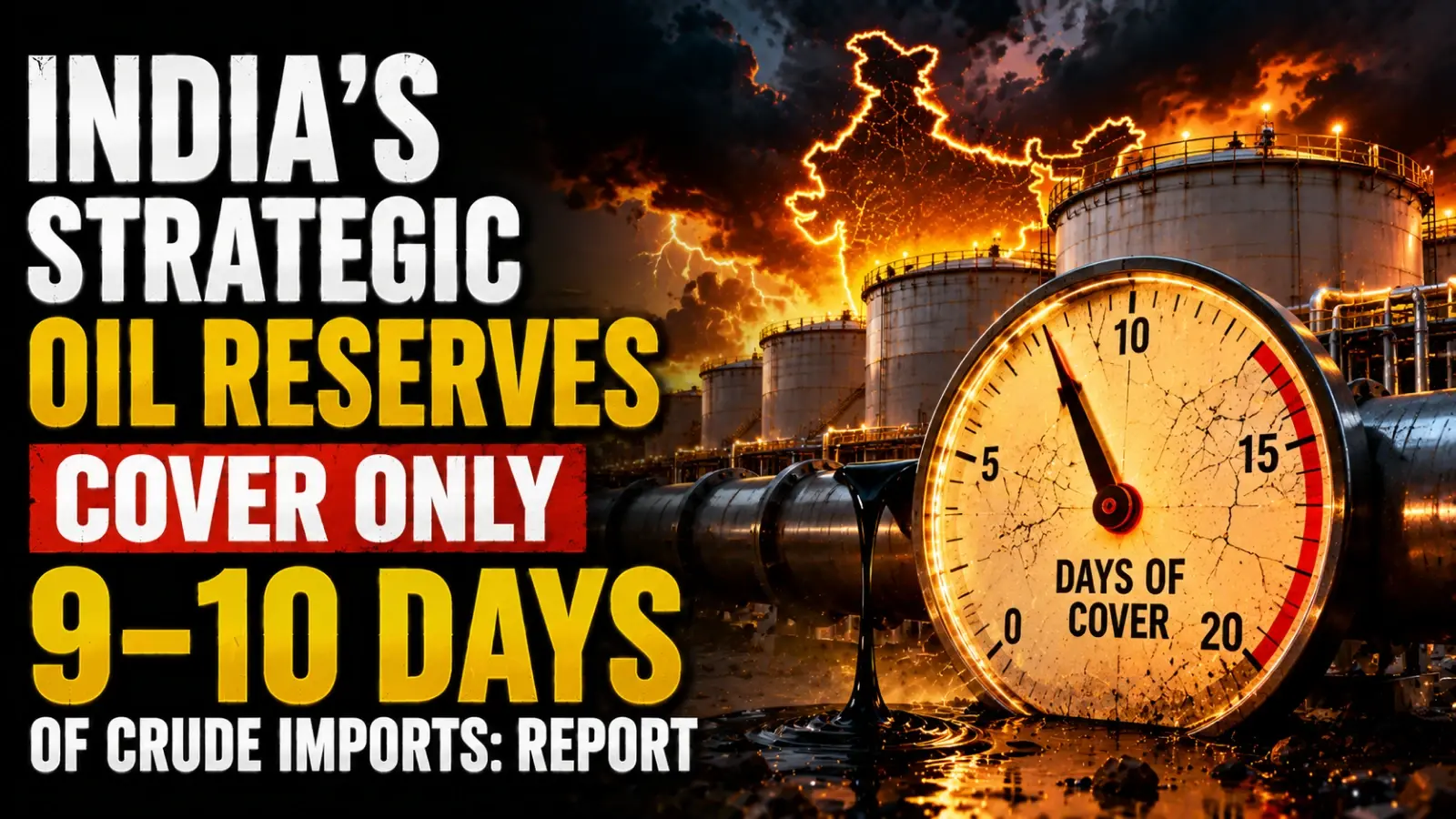India’s Strategic Oil Reserves Cover Only 9–10 Days of Crude Imports: Report
