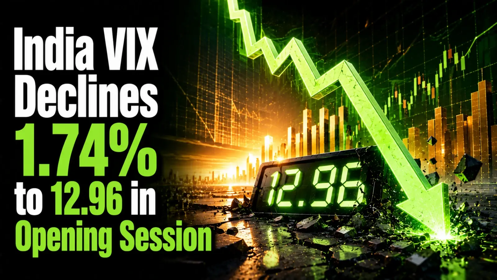 India VIX Declines 1.74% to 12.96 in Opening Session as Eas‌‌in‌g Global Risks Ke‌ep Volatility Near Three-Month Lows