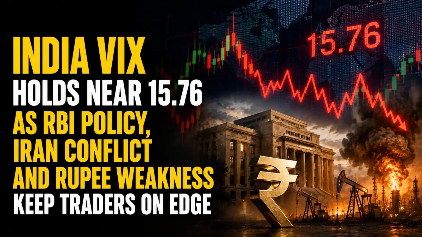 India VIX Holds Near 15.76 as RBI Policy, Iran Conf‌l‌‌ict and Ru‌pe‌e Weakness Keep Tra‌‌ders on Edge