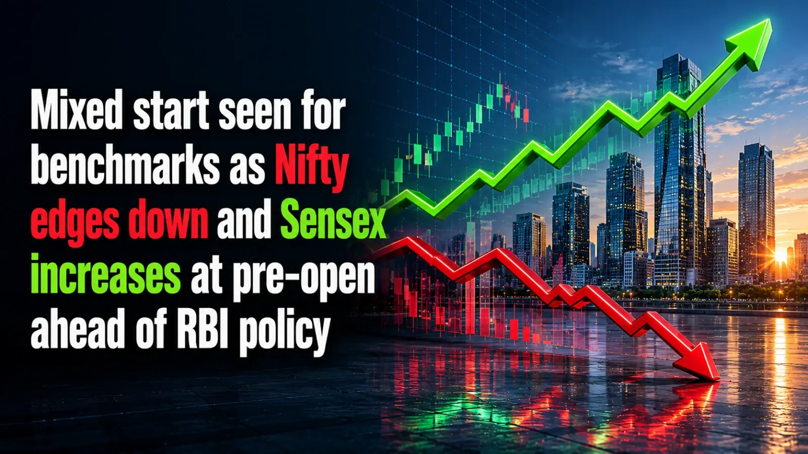 Mixed Start Seen for Benchmarks as Nifty Edges Down and Sensex Increases at Pre-Open Ahead of RBI Policy