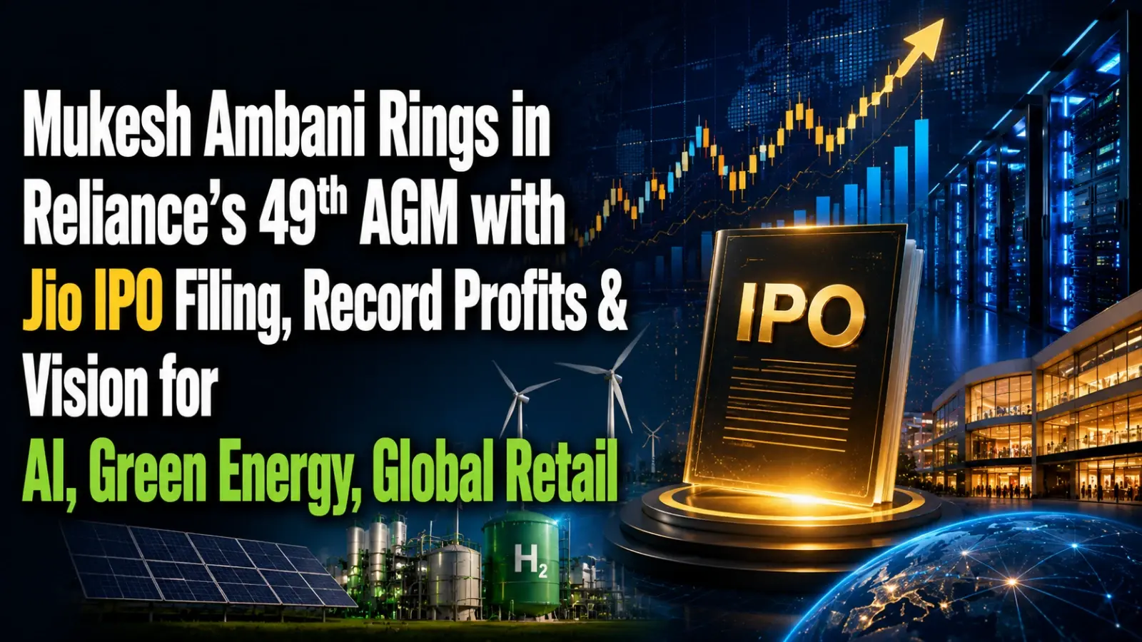 Mukesh Ambani Rings in Reliance’s 49th AGM with Jio IPO Filing, Record Profits & Vision for AI, Green Energy, Global Retail