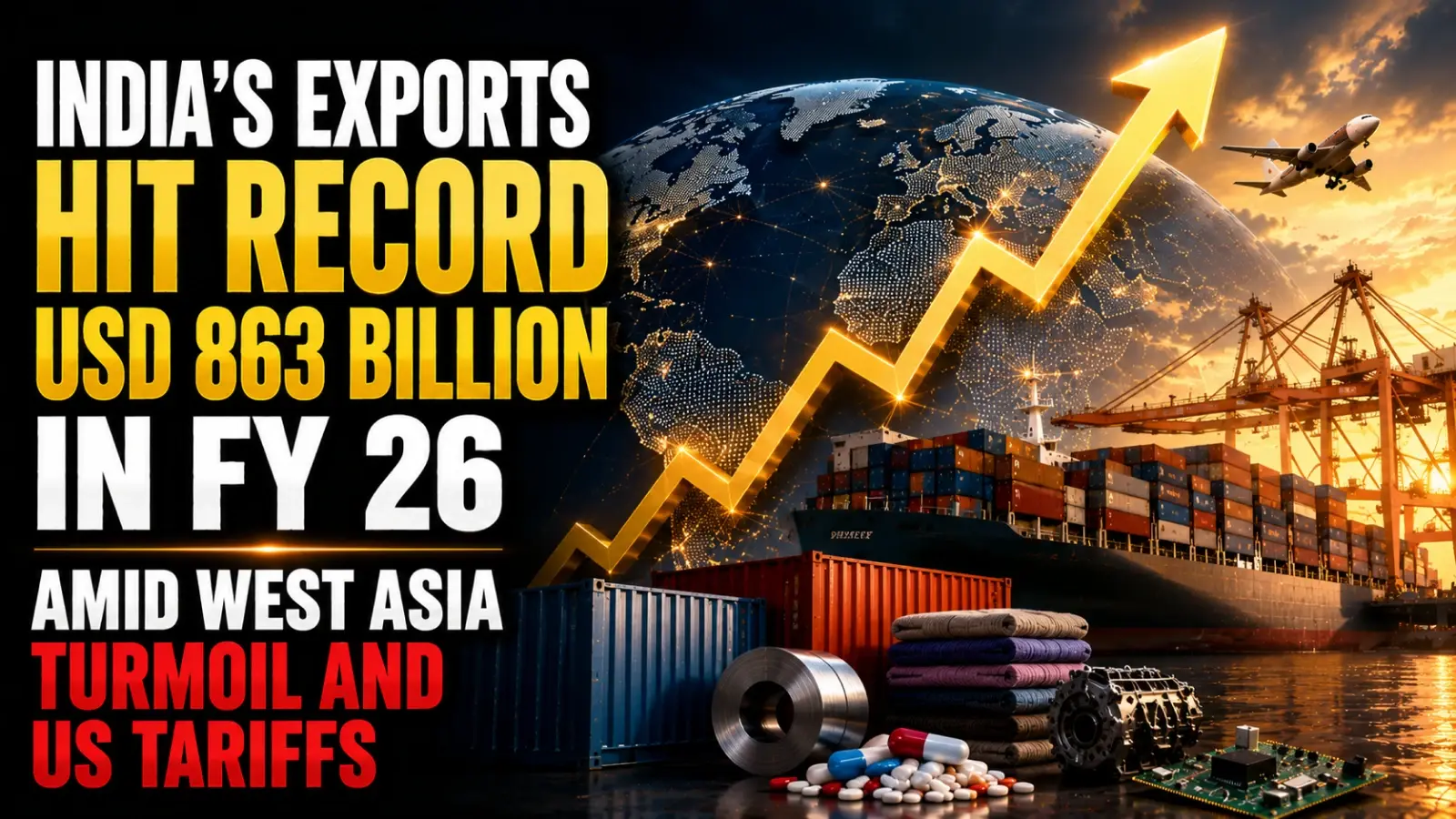 India’s Exports Hit Record USD 863 Billion in FY 26 Amid West Asia Turmoil and US Tariffs: Official