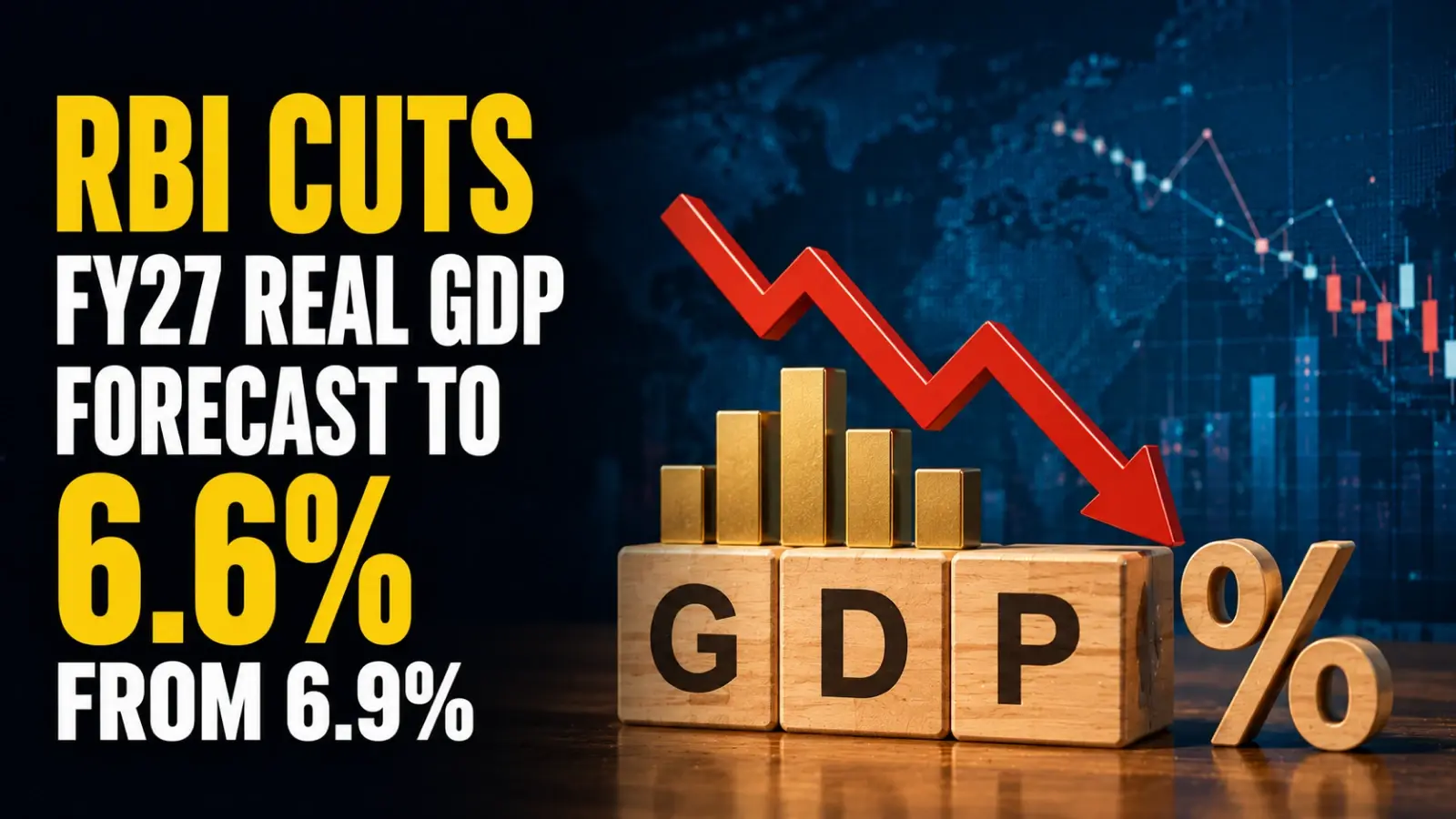 RBI Cuts FY27 Real GDP Forecast to 6.6% from 6.9%