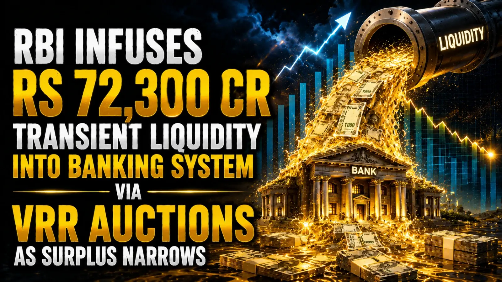 RBI Infuses Rs 72,300 Cr Transient Liquidity Into Banking System via Vrr Auctions As Surplus Narrows