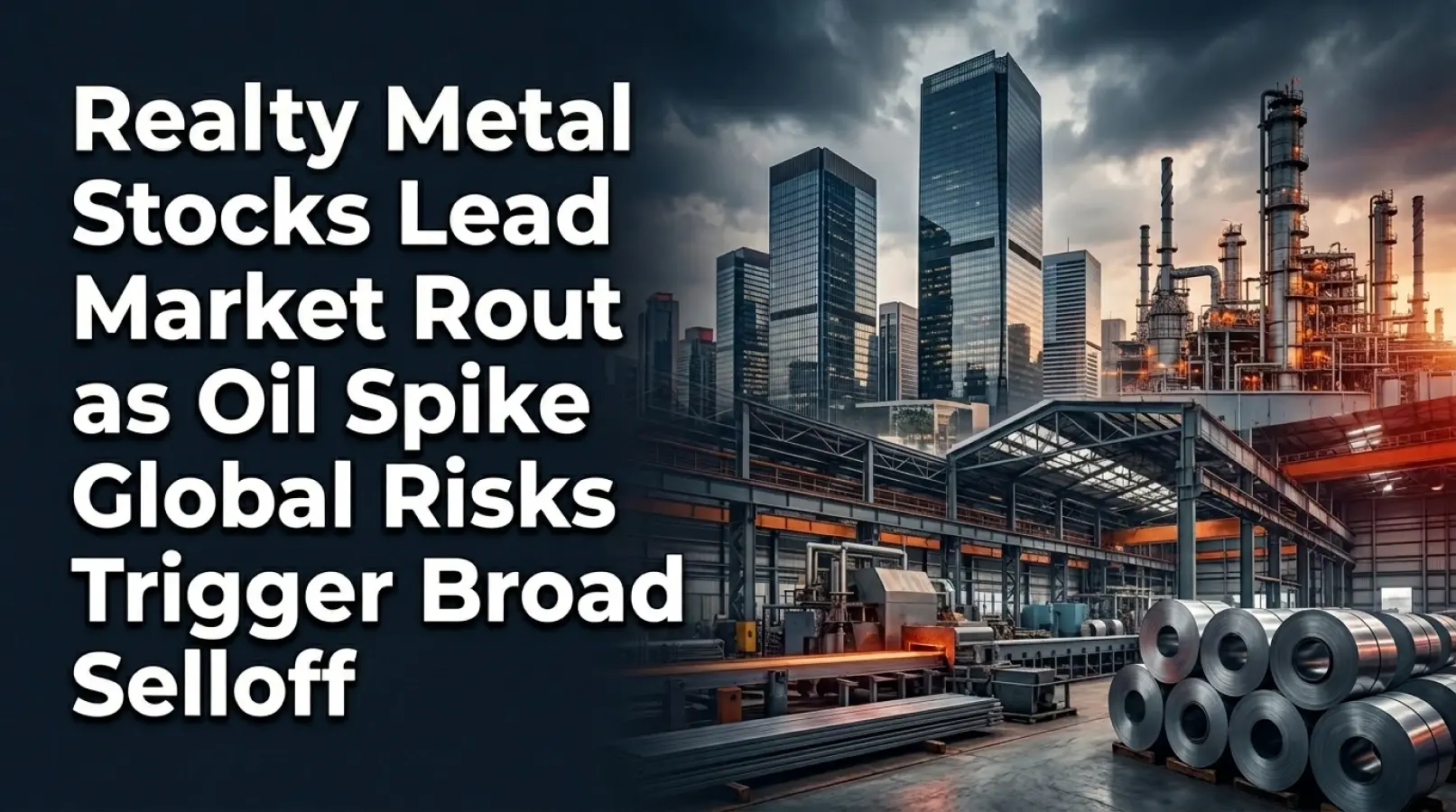 Realty, Metal Stocks Lead Market Rout as Oil Spike, Global Risks Trigger Broad Selloff