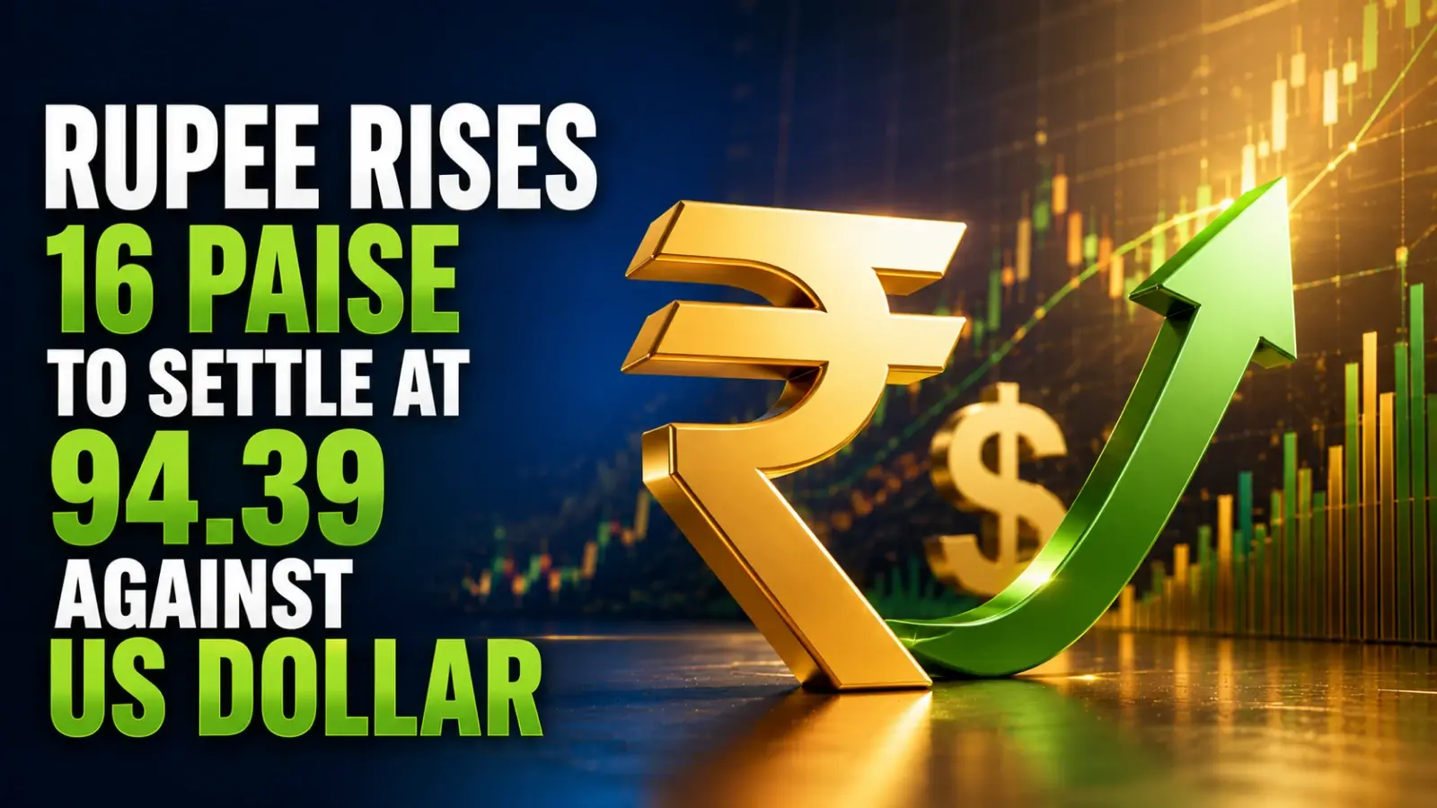 INR vs USD, June 25, 2026: Rupee Rises 16 Paise To Settle at 94.39 Against US Dollar
