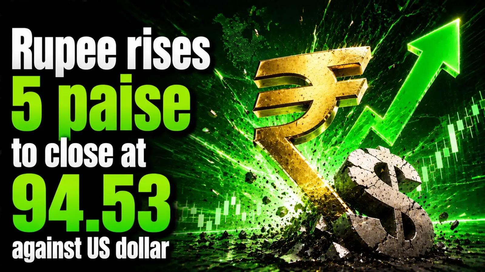 INR vs USD Rate, June 16, 2026: Rupee Rises 5 Paise To Close at 94.53 Against US Dollar