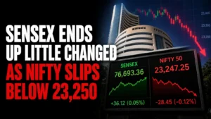 Sensex Ends Up Little Changed As Nifty Slips Below 23,250; Broader Markets Crash