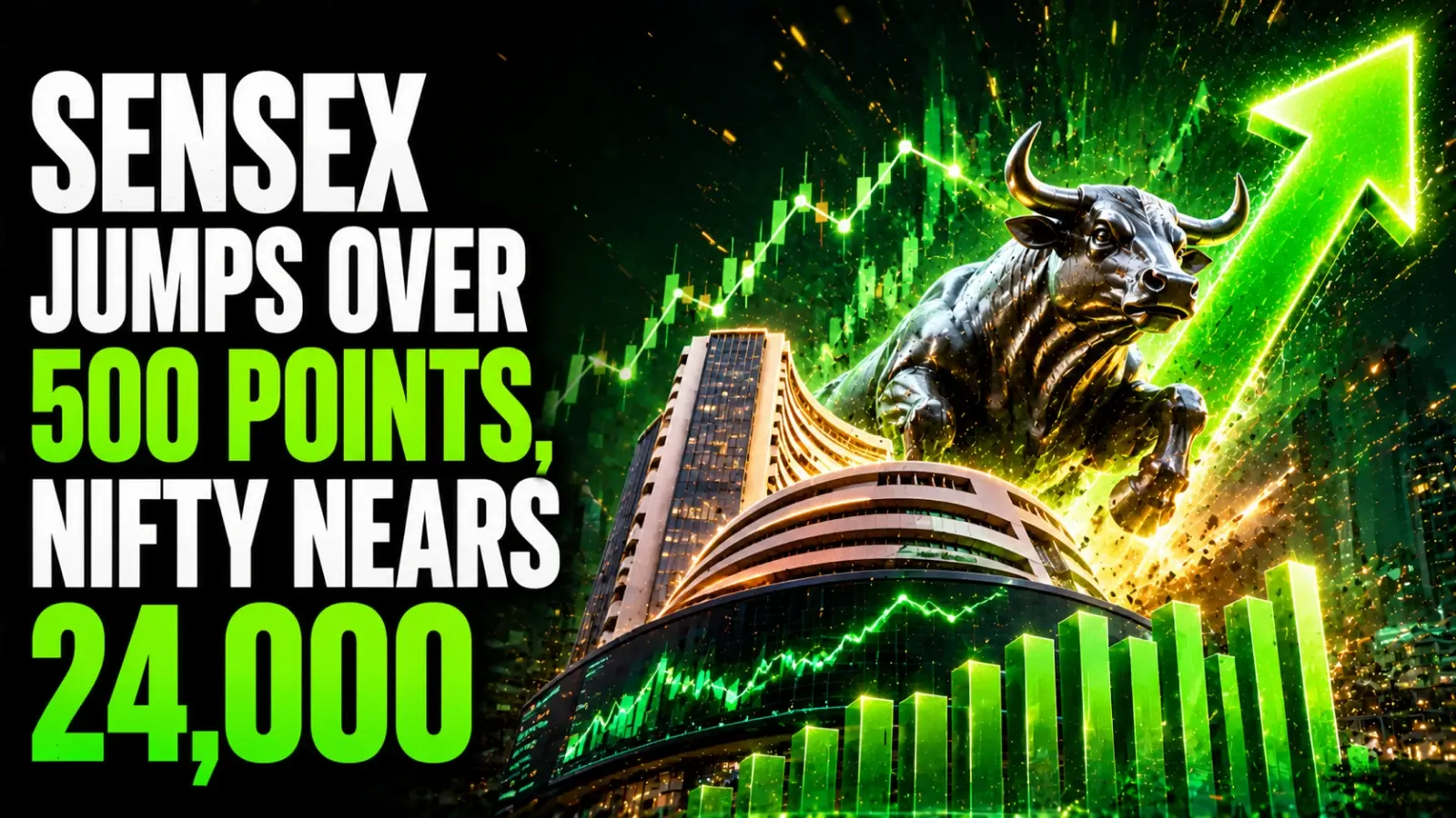 Sensex Jumps Over 500 Points, Nifty Nears 24,000 as IT, FMCG and Realty Stocks Lead Rally