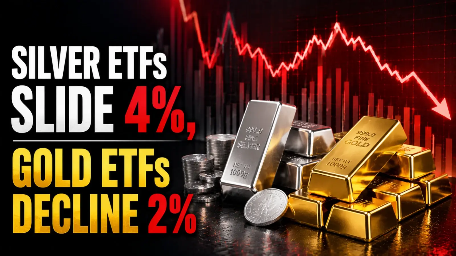 Silver ETFs Slide 4%, Gold ETFs Decline 2% as Bullion Falls on Fed Fears