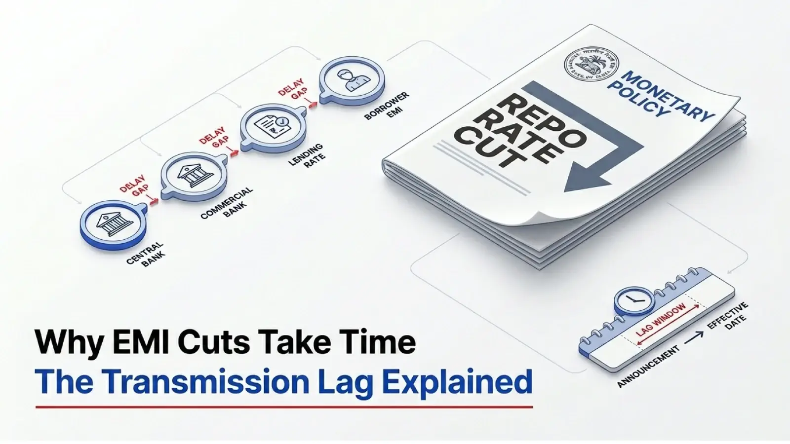 The Repo Rate Transmission Lag: Why RBI Rate Cuts Take 6–12 Months to Show Up in Your EMI 
