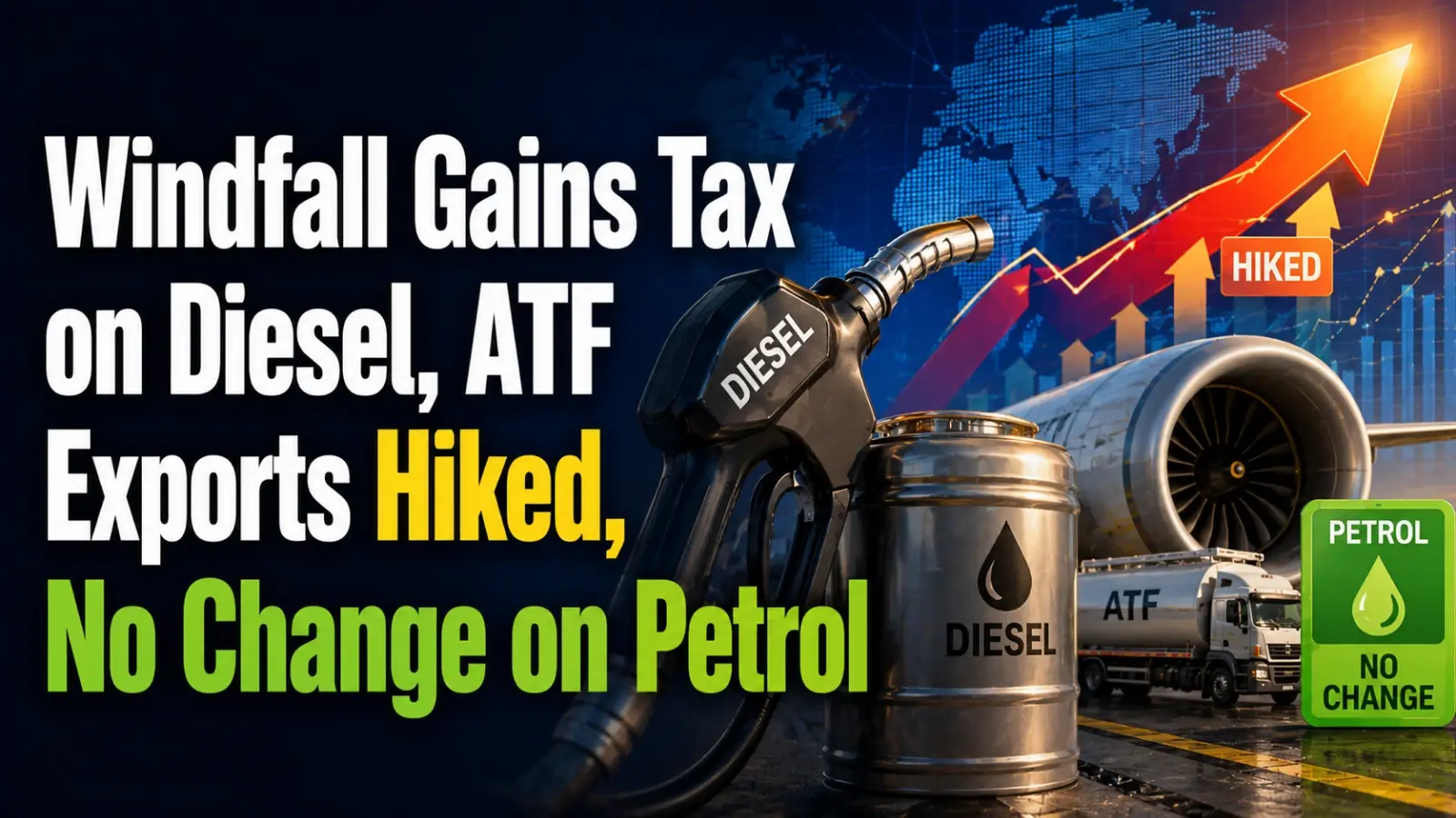 Windfall Gains Tax on Diesel, ATF Exports Hiked, No Change on Petrol