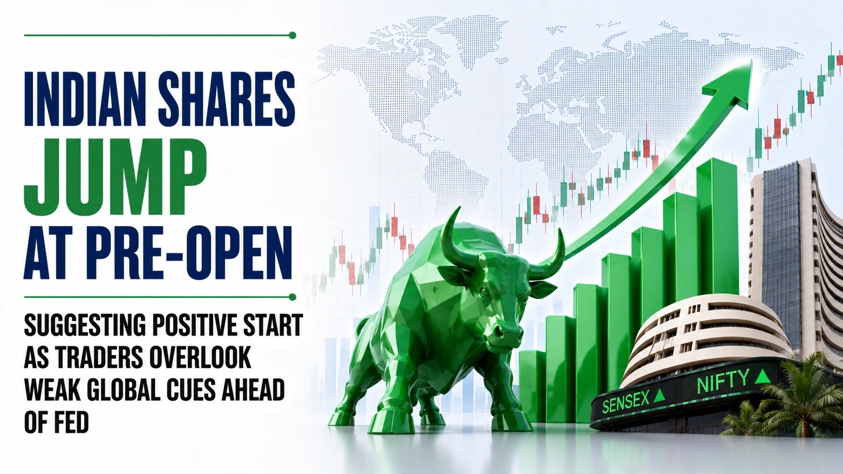 Indian Shares Jump At Pre-Open Suggesting Positive Start As Traders Overlook Weak Global Cues Ahead Of Fed