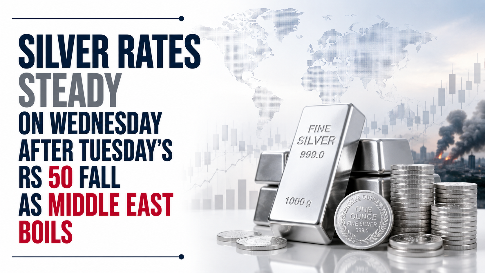 Silver Rates Steady on Wednesday After Tuesday’s Rs 50 Fall as Middle East Boils
