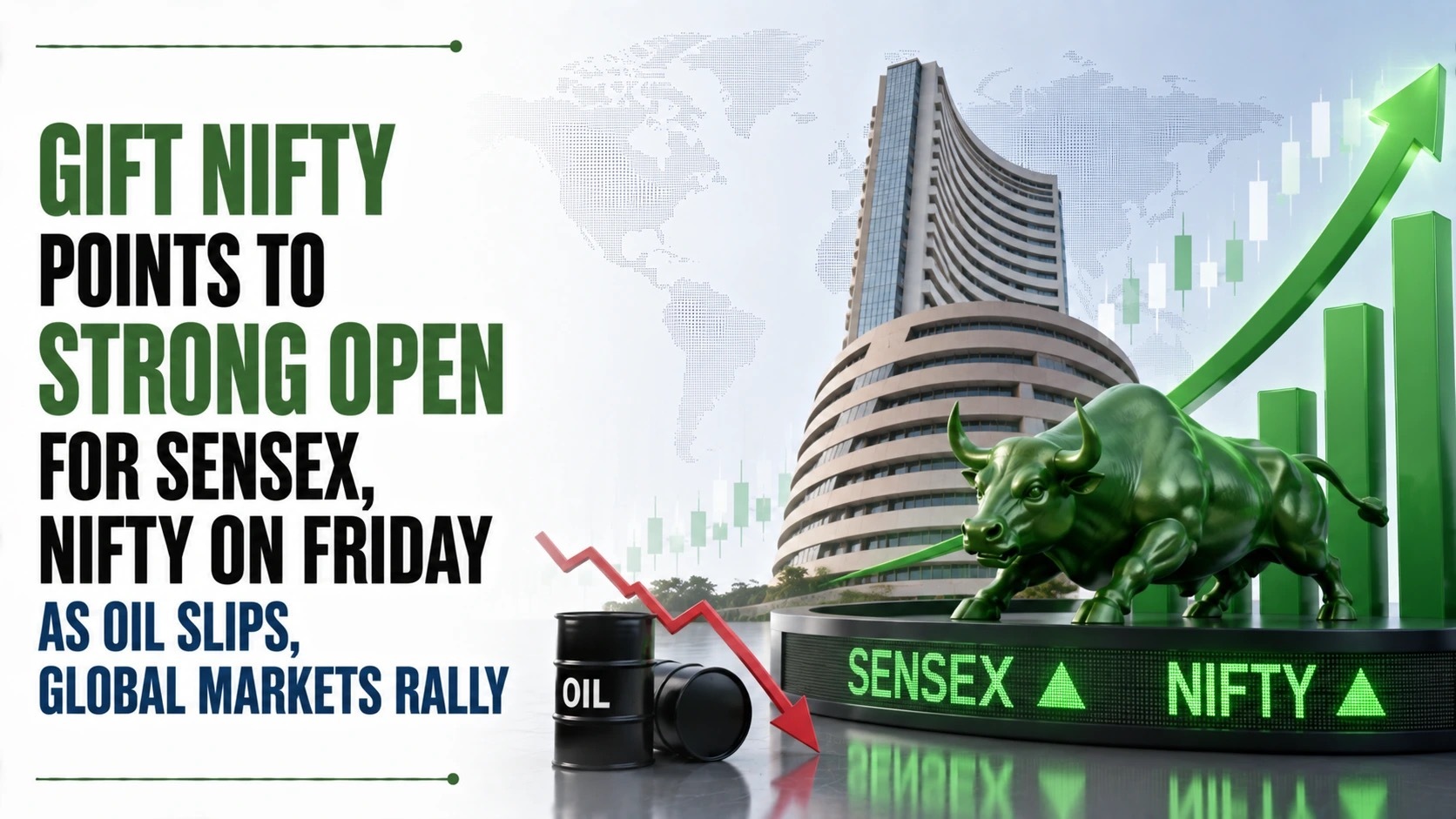Gift Nifty Points to Strong Open for Sensex, Nifty on Friday as Oil Slips, Global Markets Rally 