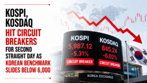 Kospi, Kosdaq Hit Circuit Breakers for Second Straight Day as Korean Benchmark Slides Below 6,000