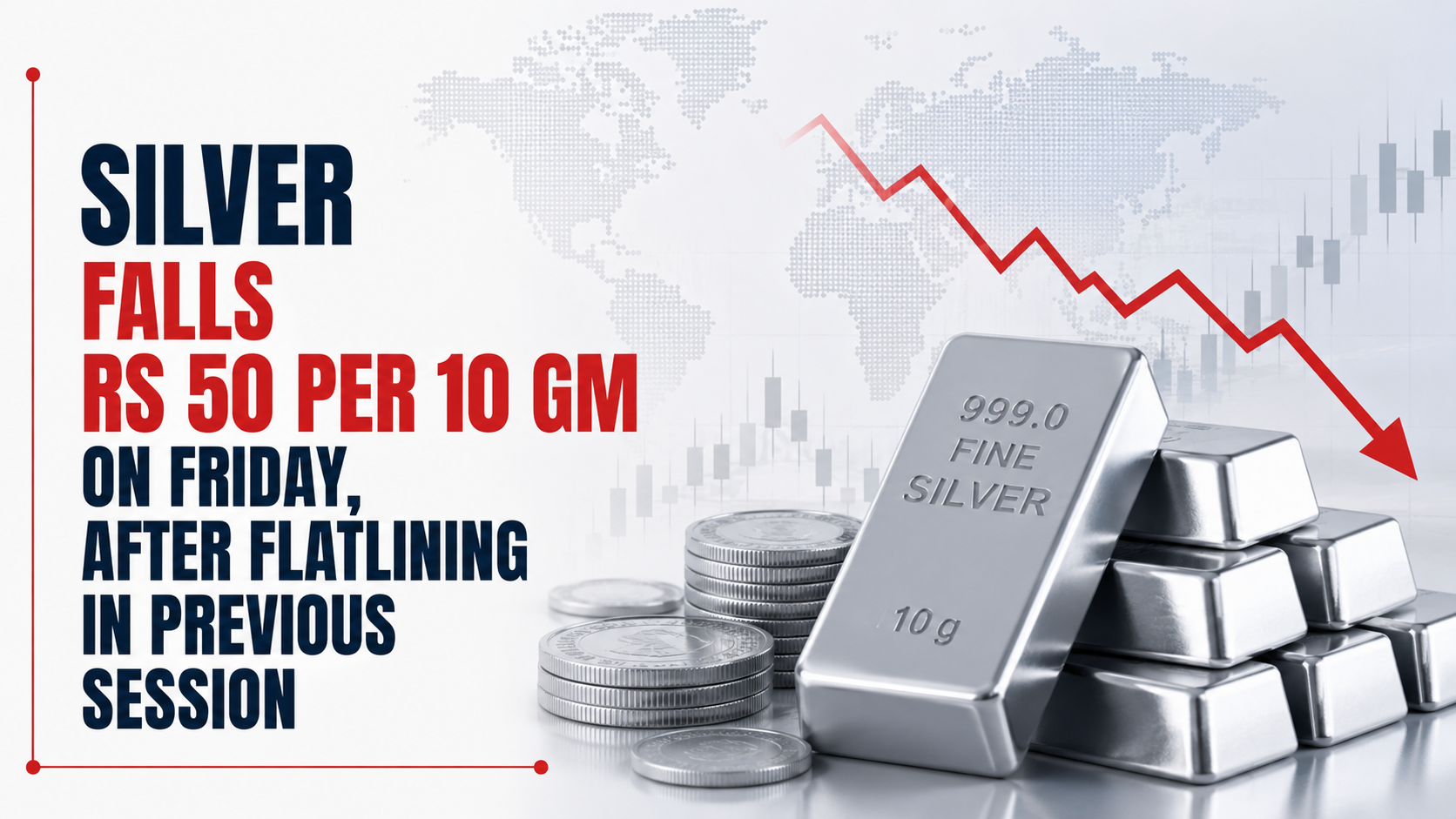 Silver Falls Rs 50 per 10 gm on Friday, After Flatlining In Previous Session