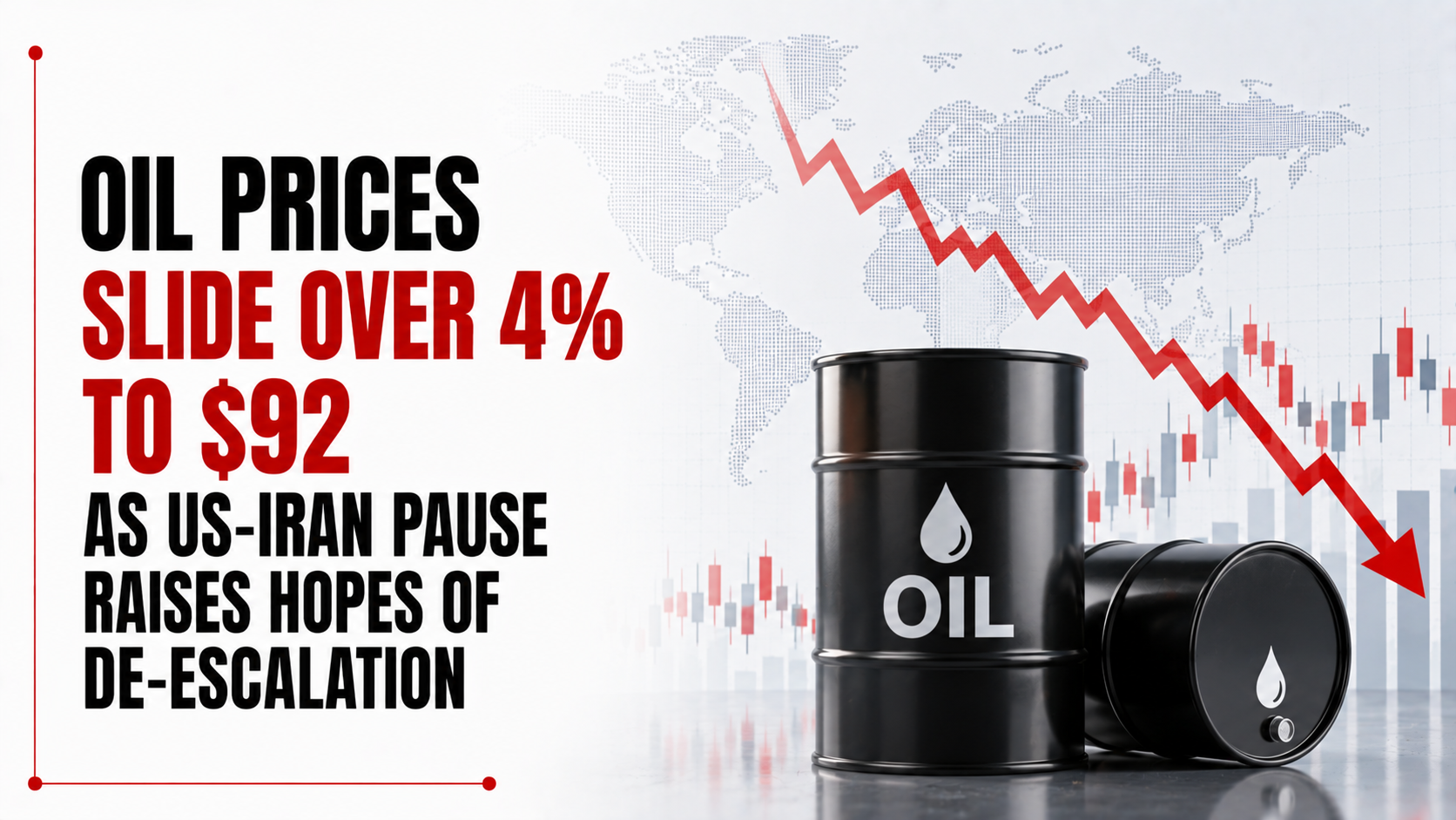 Oil Prices Slide Over 4% to $92 As US-Iran Pause Raises Hopes Of De-escalation