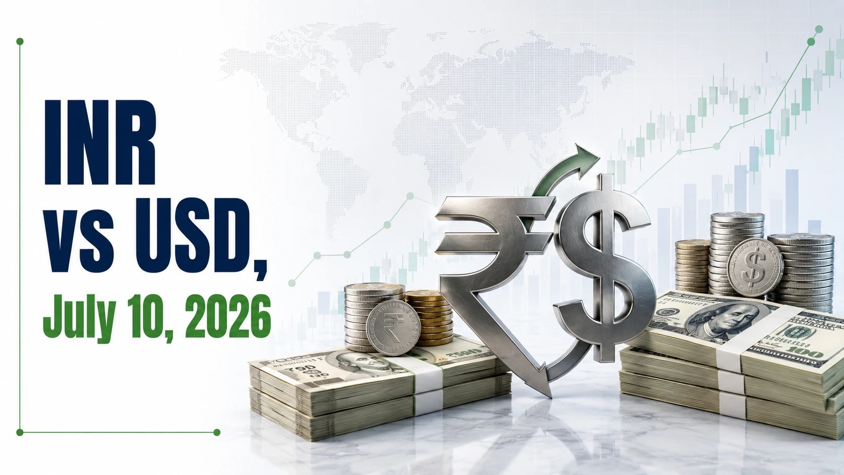 INR vs USD, July 10, 2026: Rupee Gains To Settle at 95.33 Against US Dollar