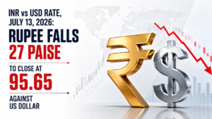 INR vs USD Rate, July 13, 2026: Rupee Falls 27 Paise To Close at 95.65 Against US Dollar