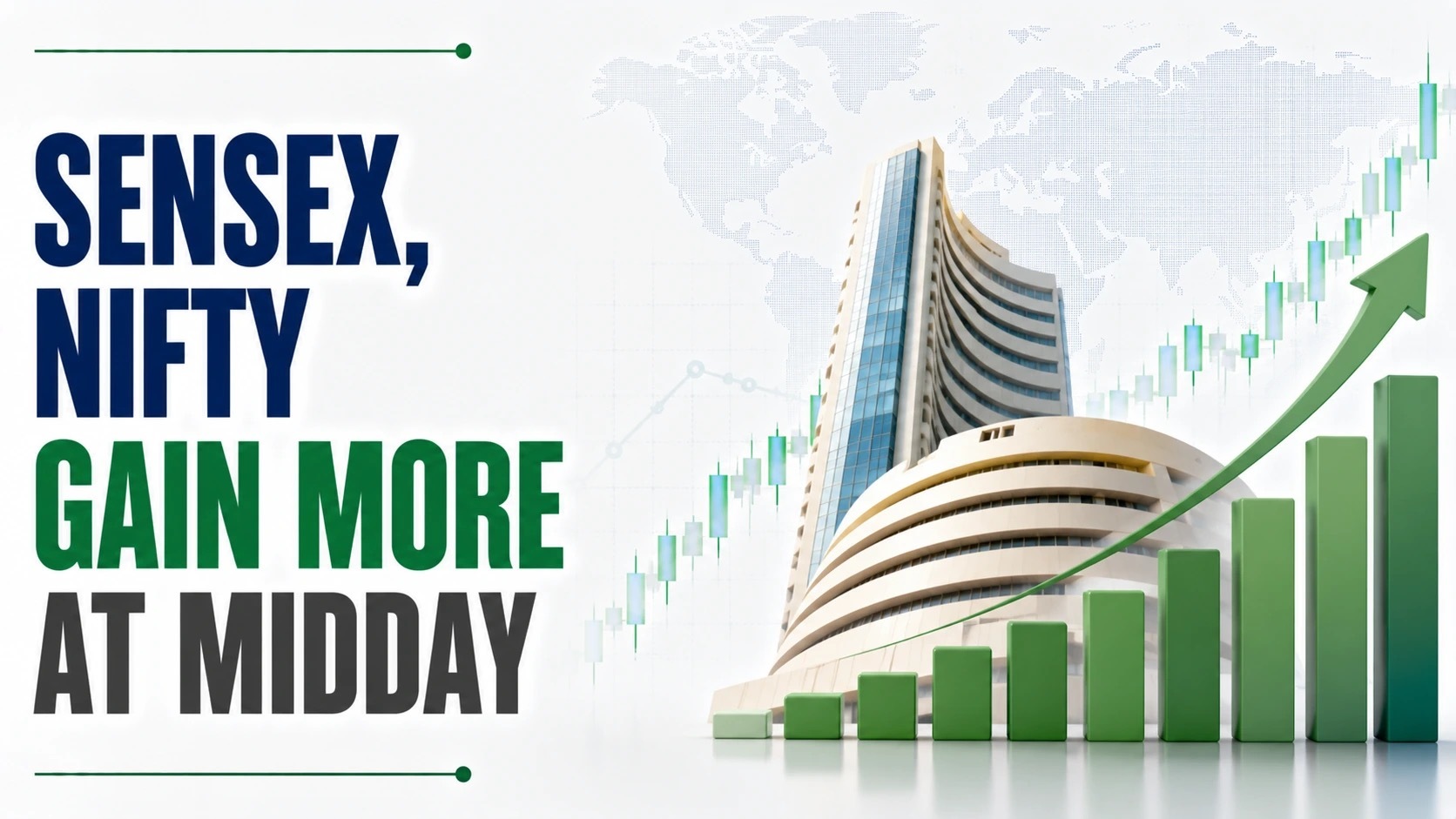 Sensex, Nifty Gain More at Midday; Investor Sentiment Improves from Caution
