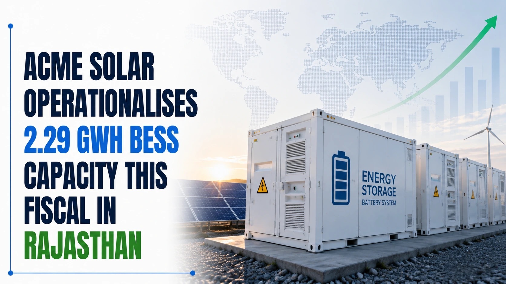 ACME Solar Operationalises 2.29 GWh BESS Capacity This Fiscal in Rajasthan