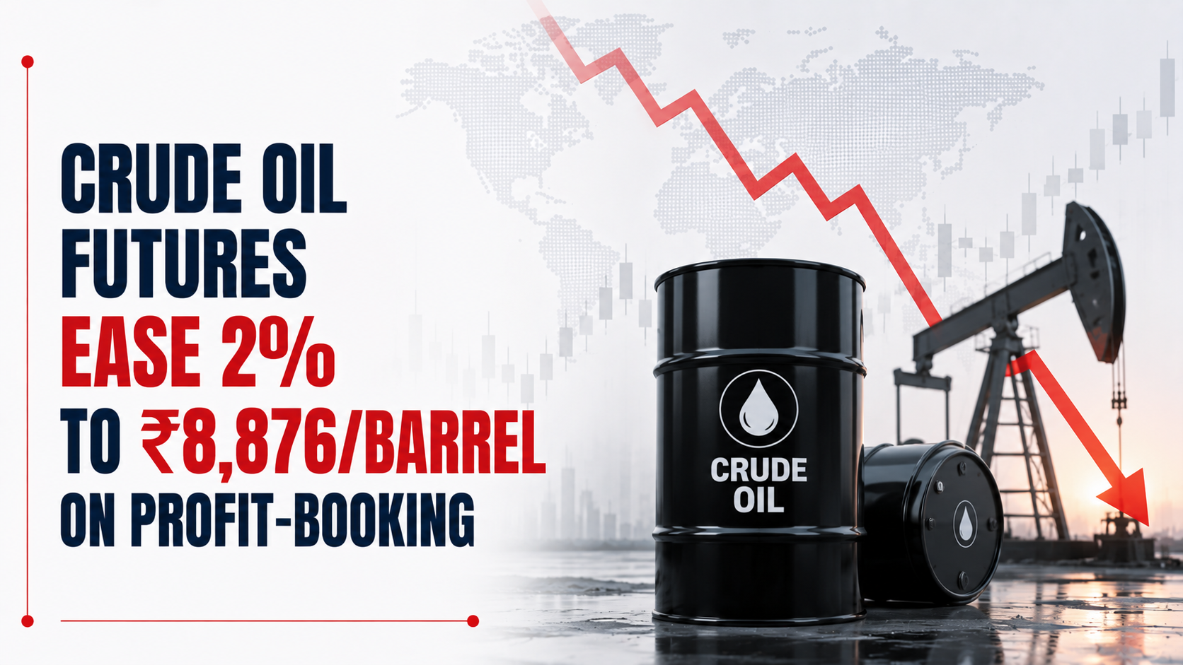 Crude Oil Futures Ease 2% to Rs 8,876/Barrel on Profit-Booking