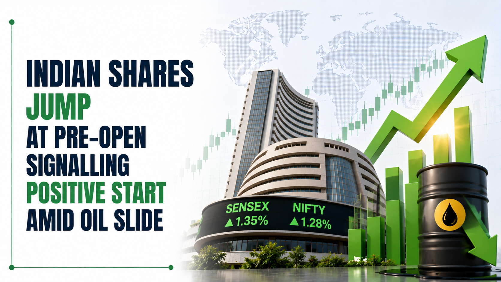 Indian Shares Jump At Pre-Open Signalling Positive Start Amid Oil Slide, Iran War Pause