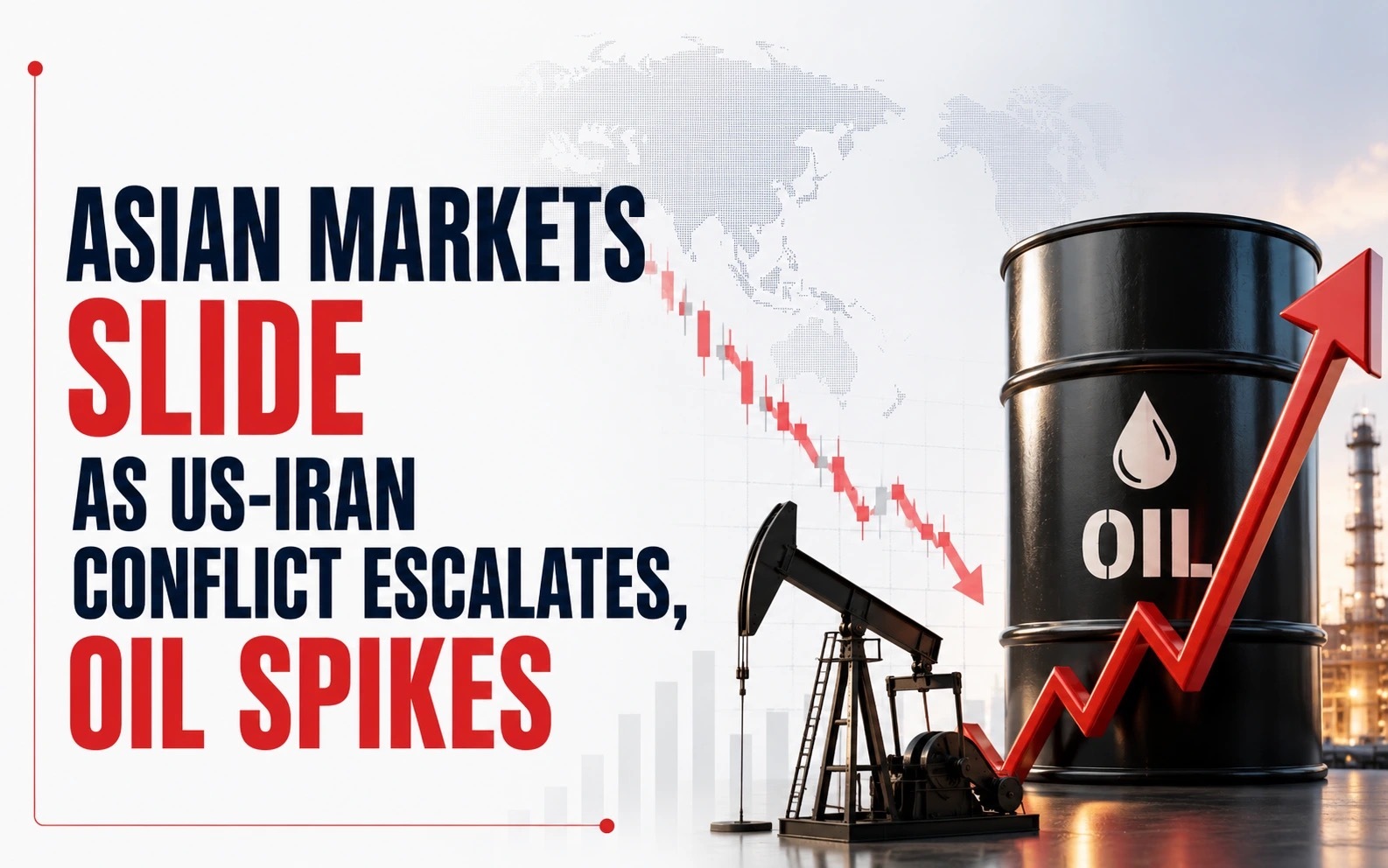 Asian Markets Slide As US-Iran Conflict Escalates, Oil Spikes; Dalal Street Set for Negative Start