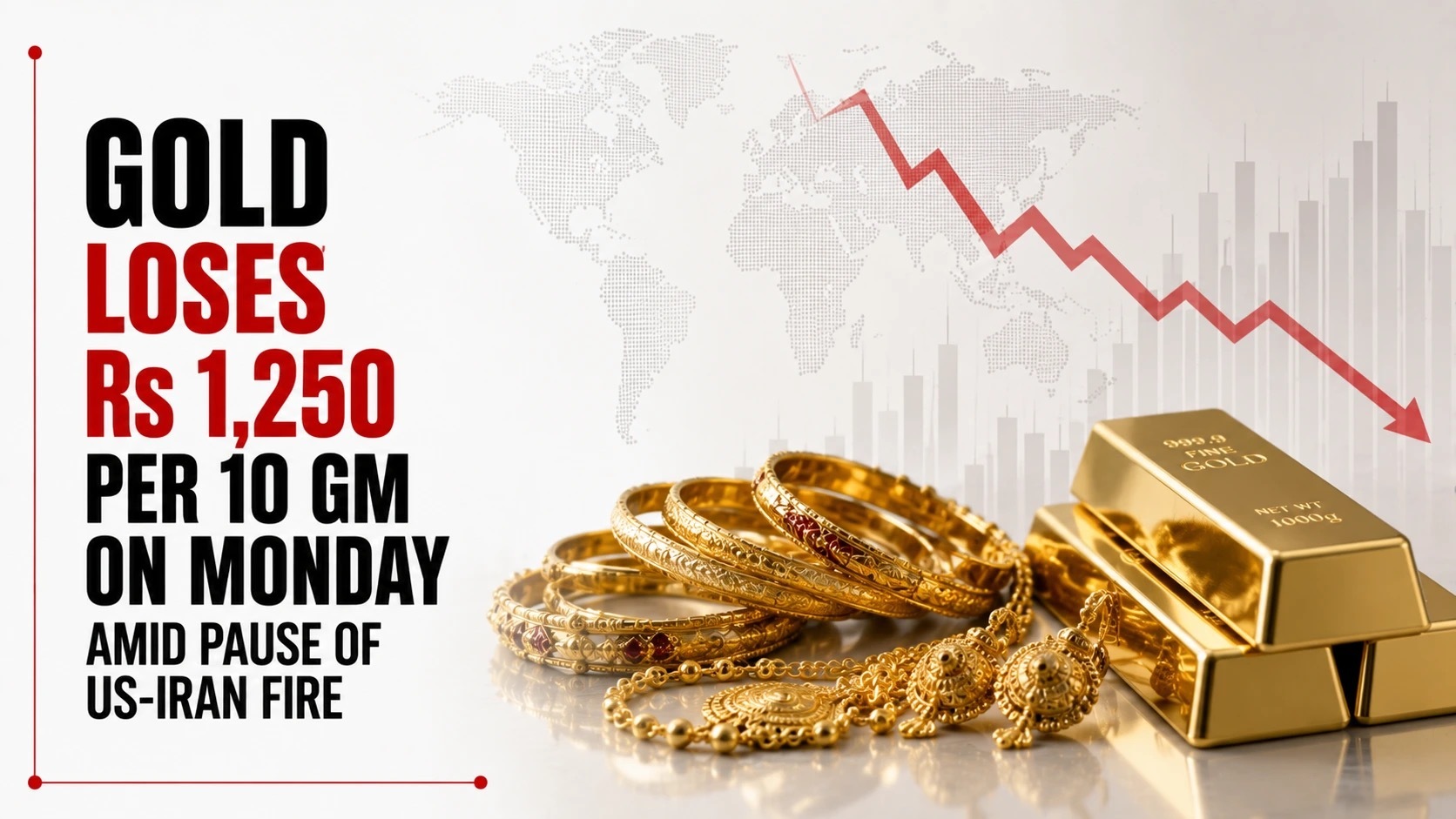 Gold Loses Rs 1,250 per 10 gm on Monday Amid US-Iran War Pause