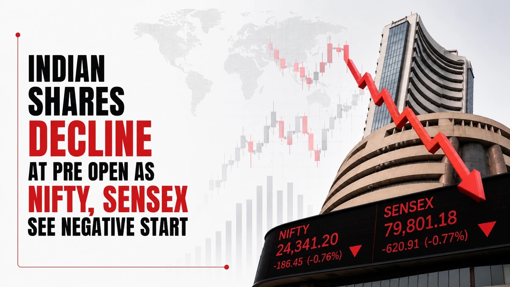 Indian Shares Decline at Pre-open as Nifty, Sensex See Negative Start Amid Oil Boil, Iran Conflict