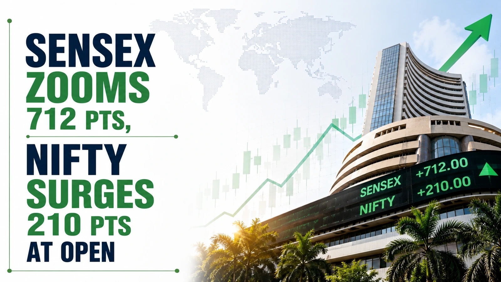 Stock Market Today, July 10, 2026: Sensex Zooms 712 points, Nifty Surges 210 points at Open, Tracking Firm Asia, Wall Street Even as Iran War Tension Rises