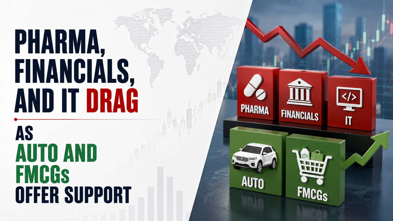 Pharma, Financials, And IT Drag As Auto And FMCGs Offer Support