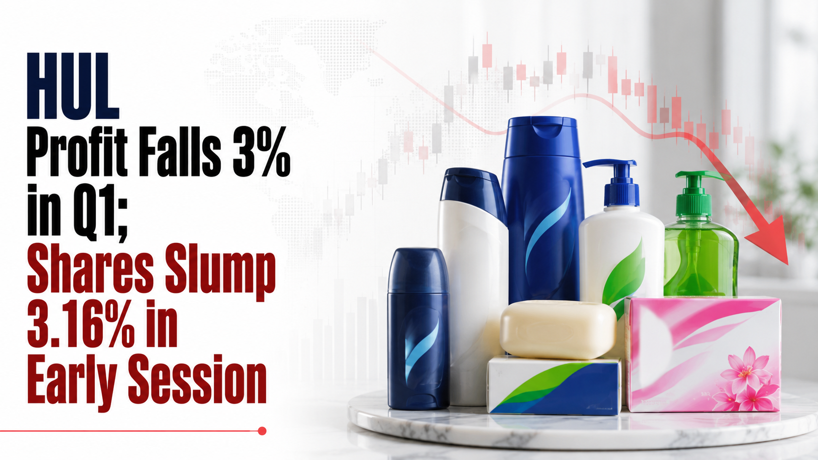 HUL Profit Falls 3% in Q1; Shares Slump 3.16% in Early Session