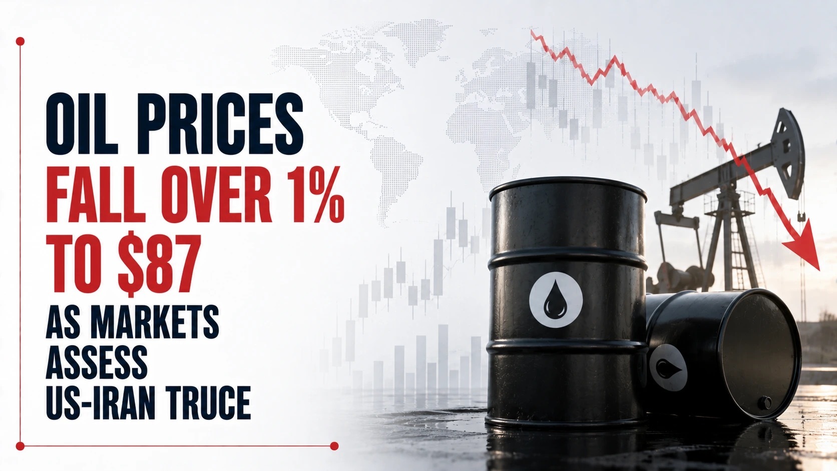 Oil Prices Fall Over 1% To $87 As Markets Assess US-Iran Truce, Prospects Of Supply Recovery