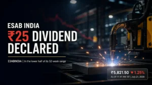 ESAB India Declares ₹25 Dividend; Share Price Falls Over 1%