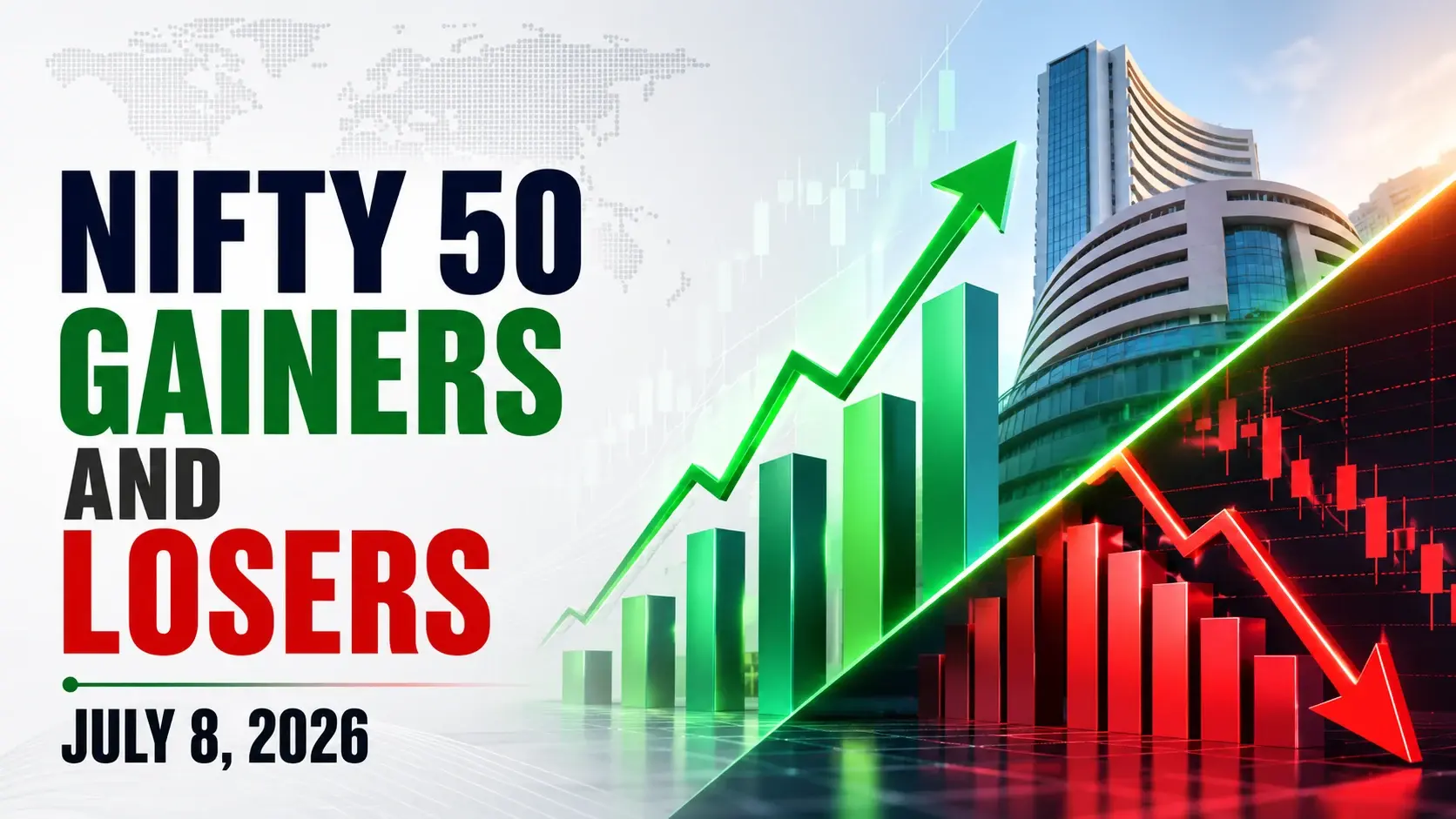 Nifty 50 Gainers and Losers, July 8, 2026: Eternal, Wipro, Hindalco Among Gainers; Jio Financial, IndiGo, Shriram Finance Lead Losers