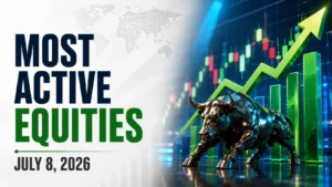 Most Active Equities, July 8, 2026: PC Jeweller, Share India, PWL Dominate Trading; IDEA Also Sees Heavy Volumes