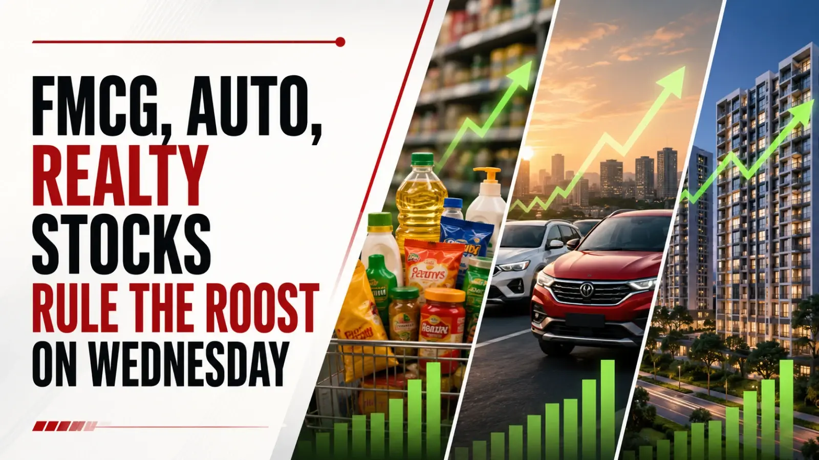 Trolleys, Tiles and Towers: FMCG, Auto, Realty Stocks Rule the Roost on Wednesday