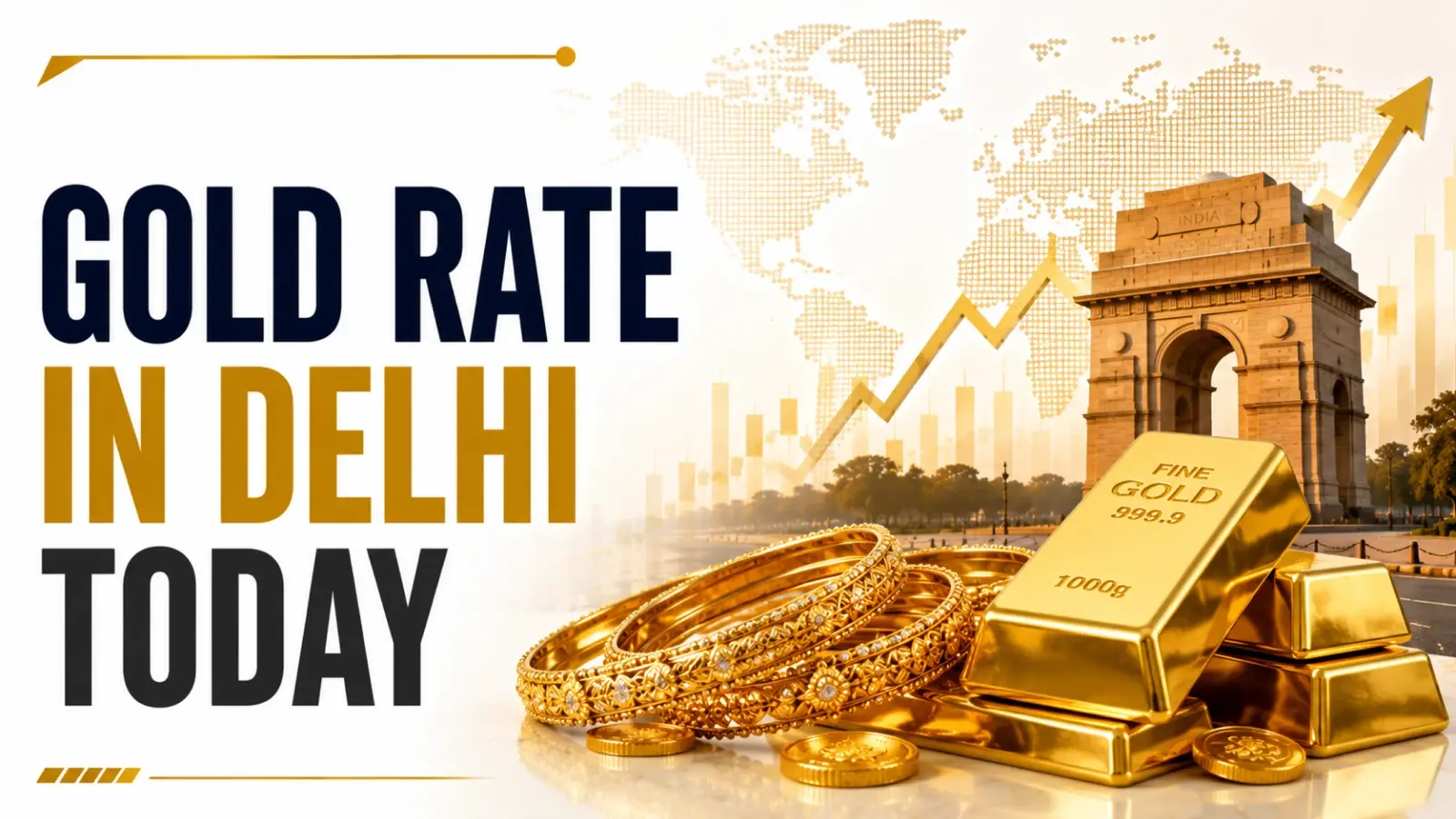 Gold Rate in Delhi Today, July 8, 2026: 24K Gold Falls to ₹14,464 Per Gram