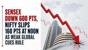 Sensex Down 600 pts, Nifty Slips 160 pts at Noon as Weak Global Cues Rule; Oil Prices Top $90